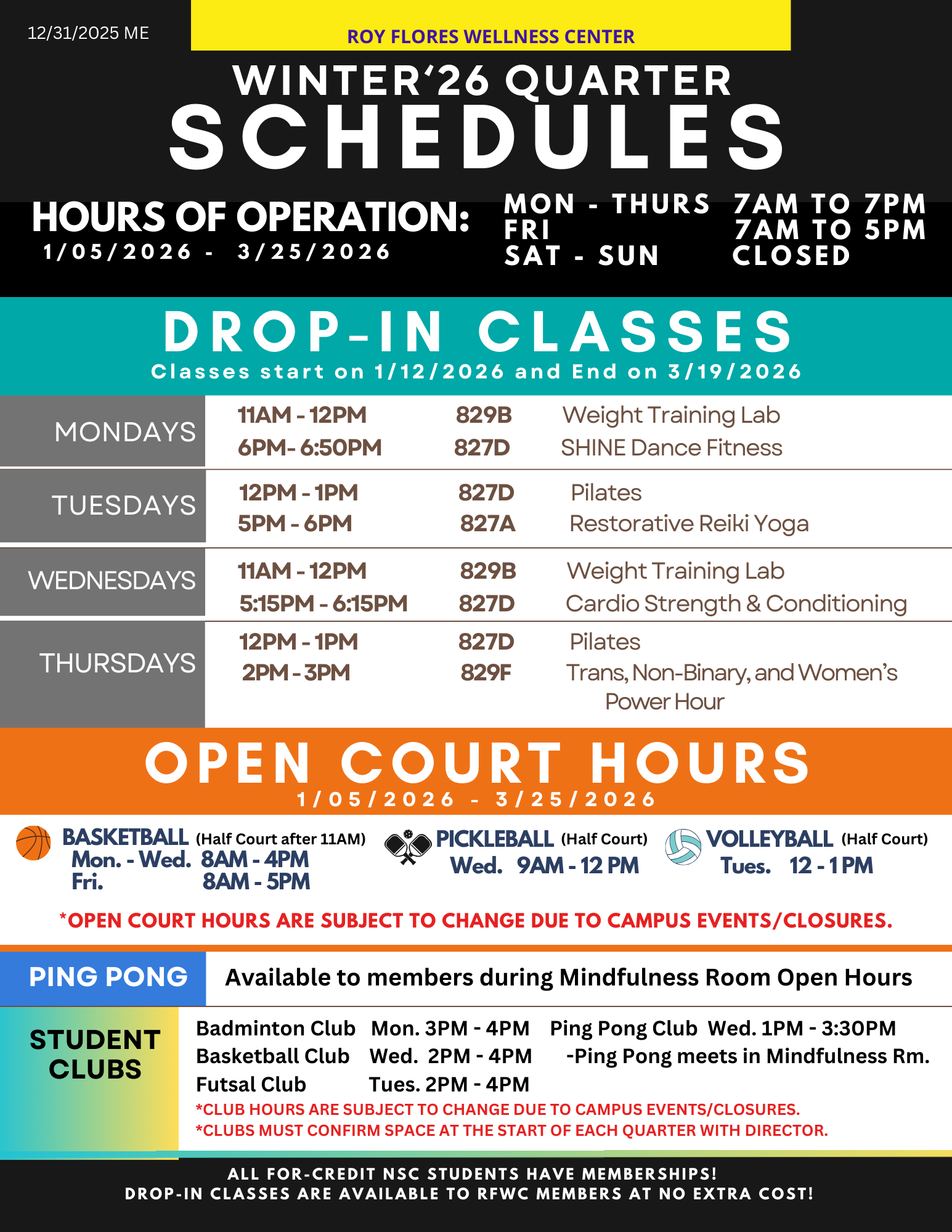 Wellness flyer winter 2026