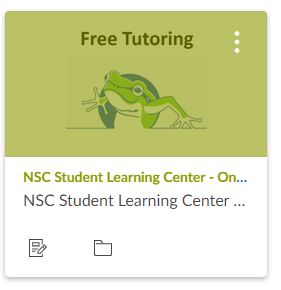Image of the Free Tutoring Canvas shell as it appears in the student's Canvas dashboard